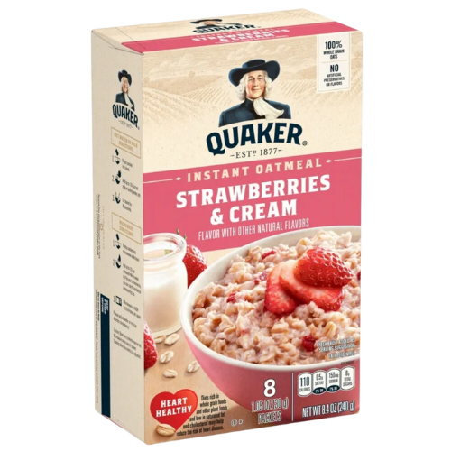 Quaker Instant Oatmeal Strawberries & Cream 8.4oz, 8ct