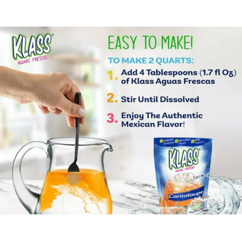 Klass Aguas Frescas Melon, with Vitamin C, Drink Mix, 14.1oz