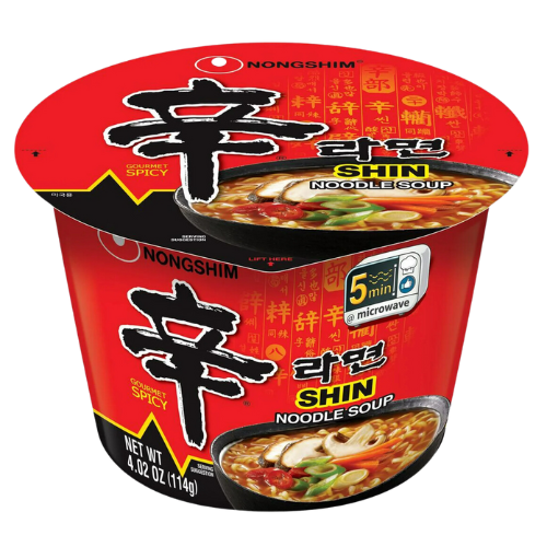 Nongshim Shin Ramyun Spicy Beef Ramen Noodle Soup Big Bowl, 4.02oz, 1ct