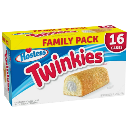 Hostess Twinkies, Golden Sponge Cake,  Family Pack 16ct, 21.73oz