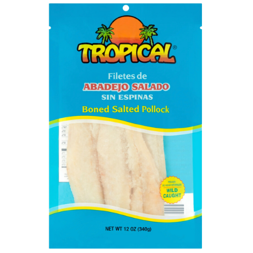 Tropical Boned Salted Pollock Fillets (Abadejo Salado) 12oz, Wild Caught