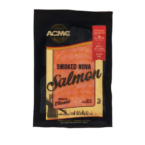 Acme Classic Brooklyn Smoked Nova Atlantic Salmon, 8 oz