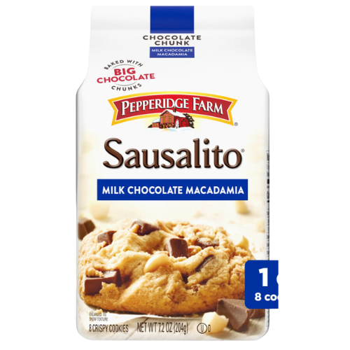 Pepperidge Farm Sausalito Crispy Milk Chocolate Macadamia Nut Cookies, 7.2oz