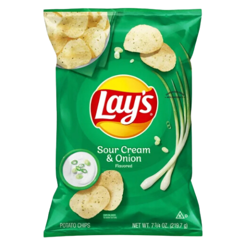 Lay's Potato Chips, Sour Cream & Onion, 7.75