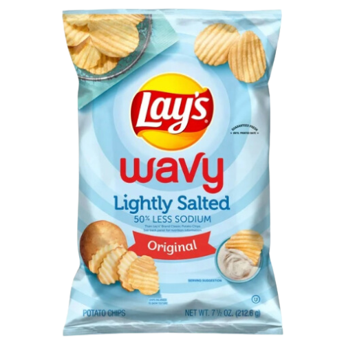 Lay's Wavy Potato Chips, Lightly Salted, 7.5oz