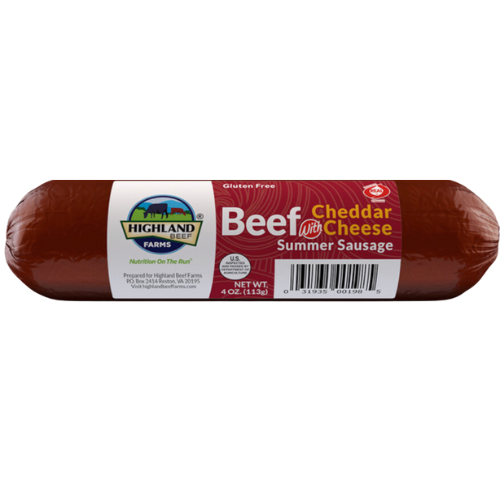 Highland Beef Farms Beef w/Cheddar Cheese Summer Sausage 4oz