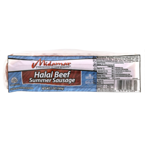 Midamar Halal Beef Summer Sausage 5oz