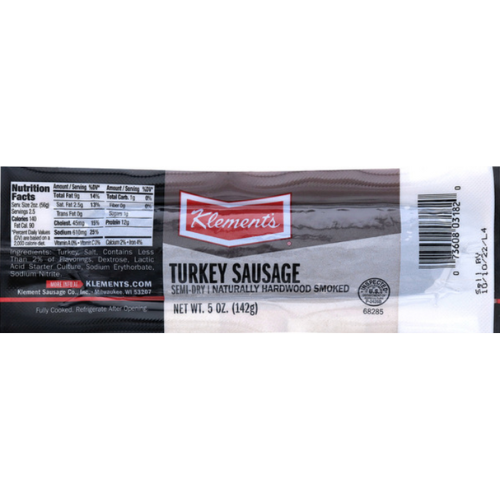 Klement's Turkey Summer Sausage 5oz