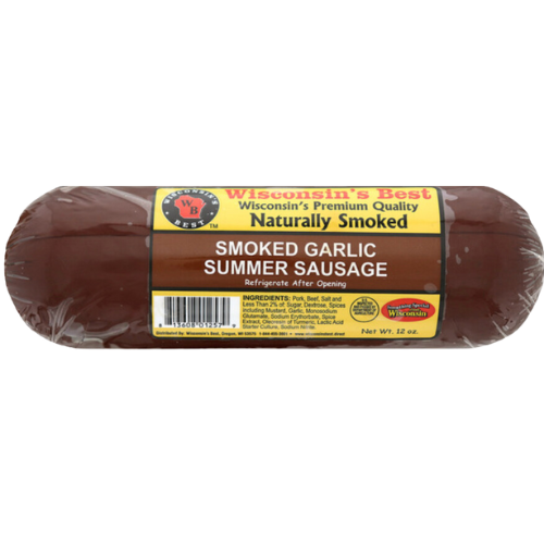 Wisconsin's Best Smoked Garlic Summer Sausage 12oz