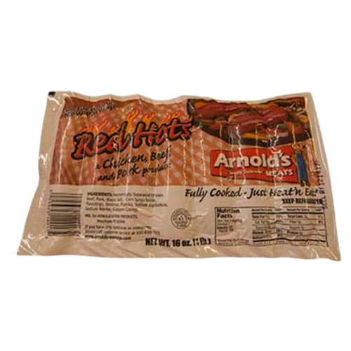 Arnold's Red Hots Chicken, Beef, and Pork Sausage, 16oz