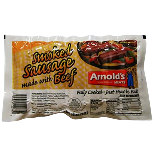 Arnold's Smoked Beef Sausage 16 oz (Pork Free)