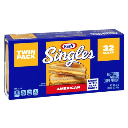 Kraft Singles American Cheese Slices Twin Pk, 32ct