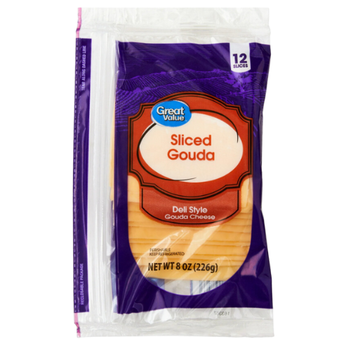 Sliced Gouda Cheese, 8oz, 12 Count