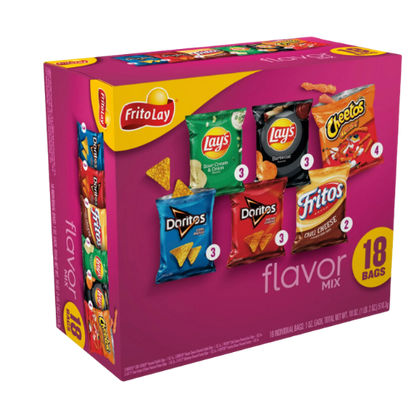 Frito-Lay Flavor Mix Variety Pack Snack Chips, 1oz Bags, 18ct