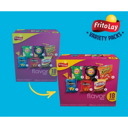 Frito-Lay Flavor Mix Variety Pack Snack Chips, 1oz Bags, 18ct