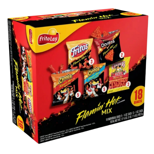 Frito-Lay Flamin' Hot Mix Variety Pack Snack Chips, 18ct