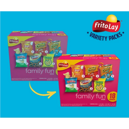 Frito-Lay Family Fun Mix Variety Pack Snack Chips, 18ct