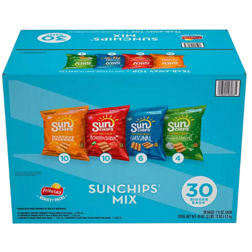 SunChips Variety Pack Whole Grain Chips, 30pk