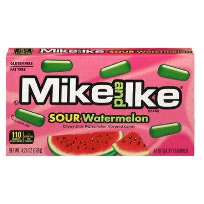 Mike & Ike Sour Watermelon Chewy Candy Movie Theater Box