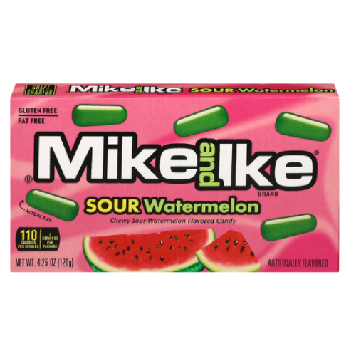 Mike & Ike Sour Watermelon Chewy Candy Movie Theater Box