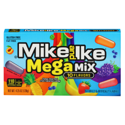 Mike & Ike Mega Mix Fruit Flavored Chewy Candy Movie Theater Box