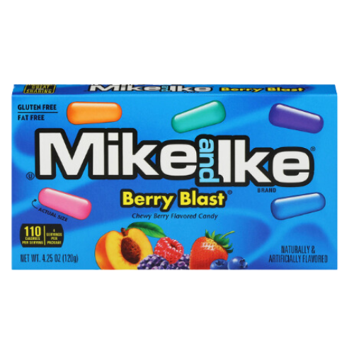 Mike & Ike Berry Blast Chewy Fruit Candy Movie Theater Box