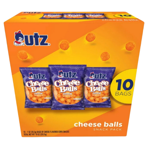 Utz Cheese Balls Snack Pack, Multipack, 1 oz, 10ct