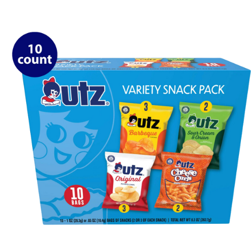 Utz Snack Pack, Variety Pack, Potato Chips, 1oz, 10ct