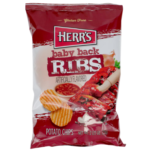 Herr’s Baby Back Ribs Potato Chips, 2.5oz.