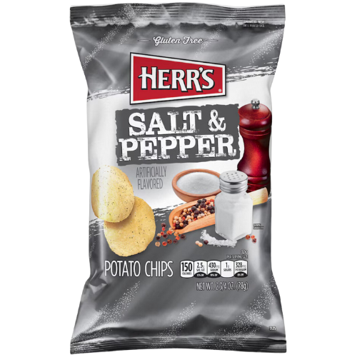 Herr's Salt & Pepper Potato Chips, 2.75oz