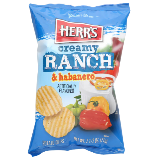 Herr’s Creamy Ranch and Habanero Ripple, 2.5oz