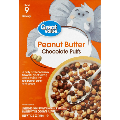 G V Peanut Butter Chocolate Puffs Cereal, 12.3oz