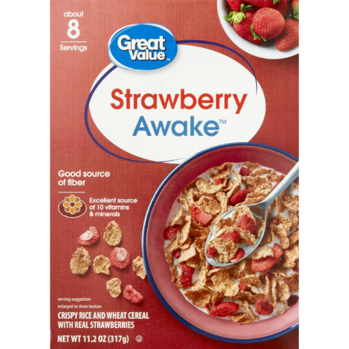 Great Value Strawberry Awake Breakfast Cereal, 11.2oz