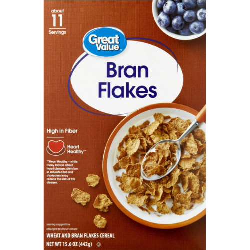 Great Value Bran Flakes Breakfast Cereal, 15.6oz