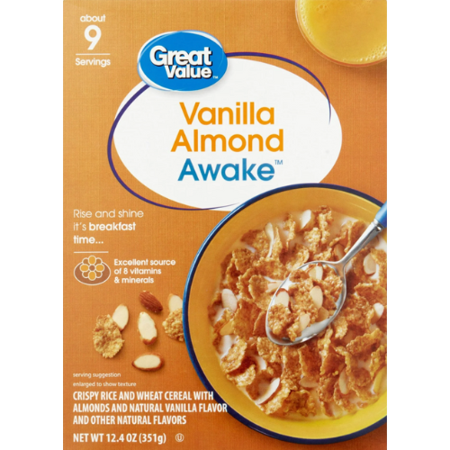 G V Vanilla Almond Awake Cereal, 12.4 oz