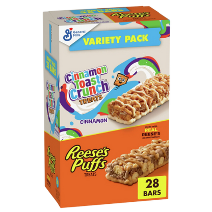 Reese's Puffs Cinnamon Toast Crunch Cereal Treat Bars, 28ct