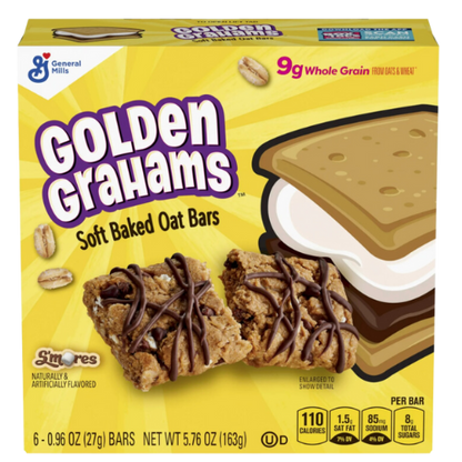 Golden Grahams S'mores Soft Baked Oat Bars,  6ct, 5.76oz