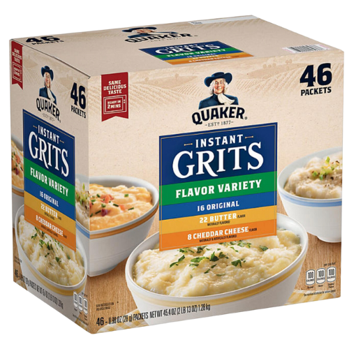 Quaker Instant Grits, Variety Pack 45.4oz., 46pk.