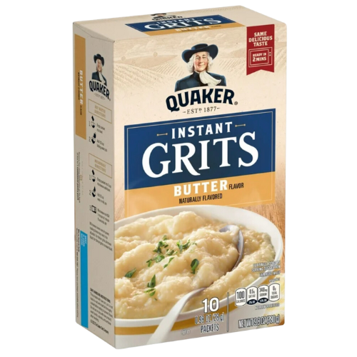 Quaker Instant Grits, Butter, Shelf Stable Granules, 9.8oz Box, 10ct