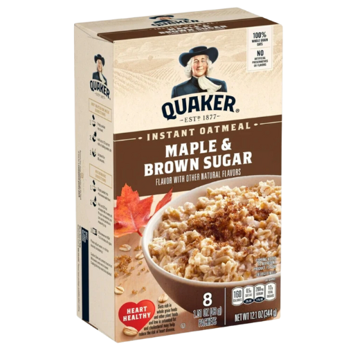 Quaker Instant Oatmeal, Maple Brown Sugar, 12.1oz, 8pk