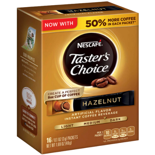 Nescafe Taster's Choice Hazelnut Flavored, 16ct