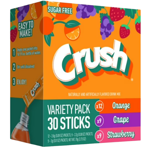 Crush Powdered Drink Mix Variety Pack, 30ct