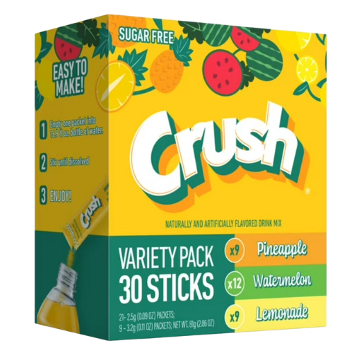 Crush Powdered Drink Mix Variety Pack, 30ct