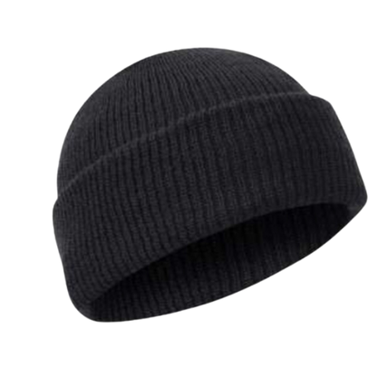 100% Wool Watch Cap (Black)