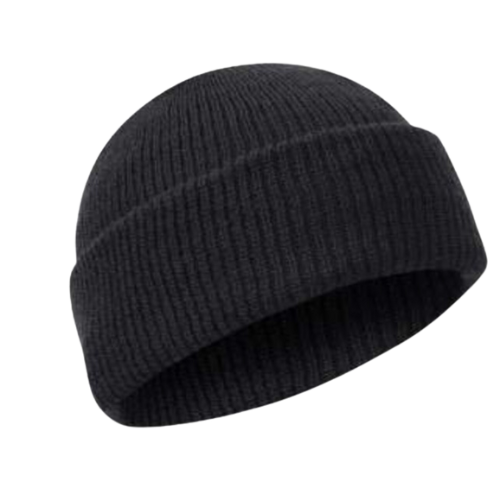 100% Wool Watch Cap (Black)