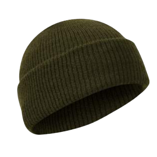 100% Wool Watch Cap (Olive Green)