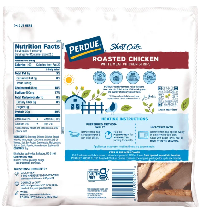 Perdue Short Cuts, Roasted Chicken Breast Strips, 8oz